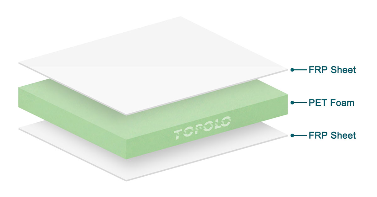 Standard Structure FRP Skin PET Foam Sandwich Panels